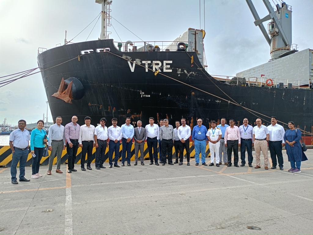JNPA welcomes 22,000 MT coastal cargo ship M.V. VTRE