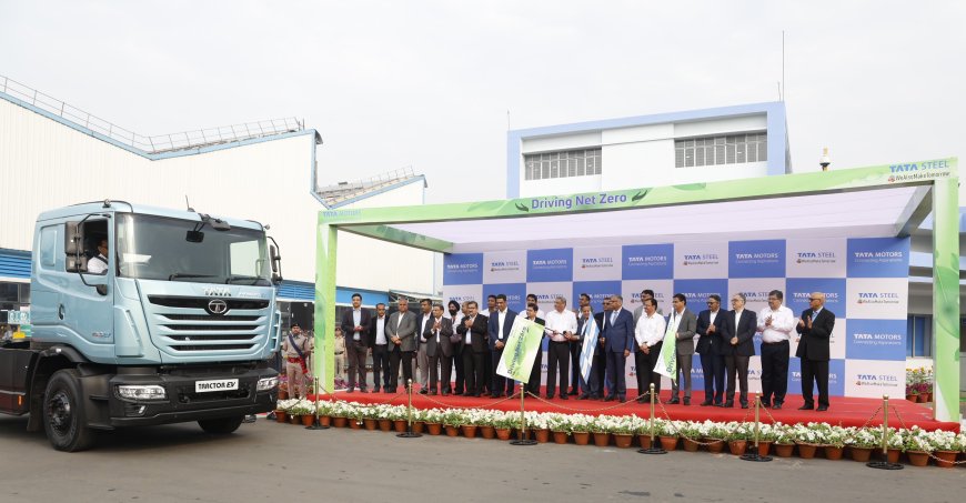 Tata Motors flags-off its eco-friendly fleet of commercial vehicles to Tata Steel