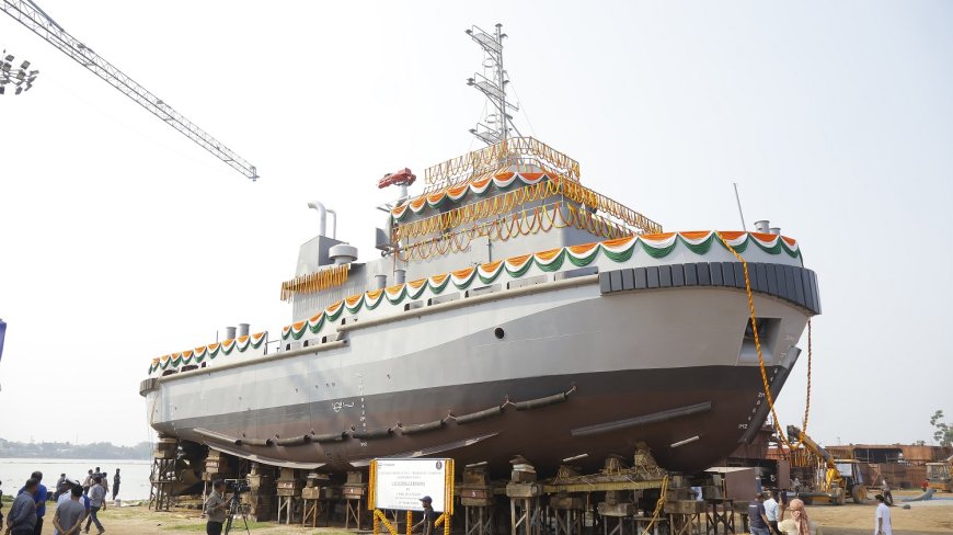 Titagarh Rail Systems launches second 25T bollard pull tug for Indian Navy