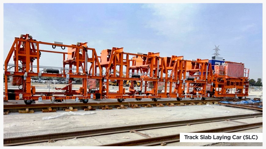 Mechanised track installation with cutting-edge machinery for bullet train corridor