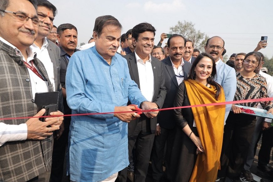 Nitin Gadkari inaugurates India’s first national highway constructed using bio-bitumen developed by Praj Industries