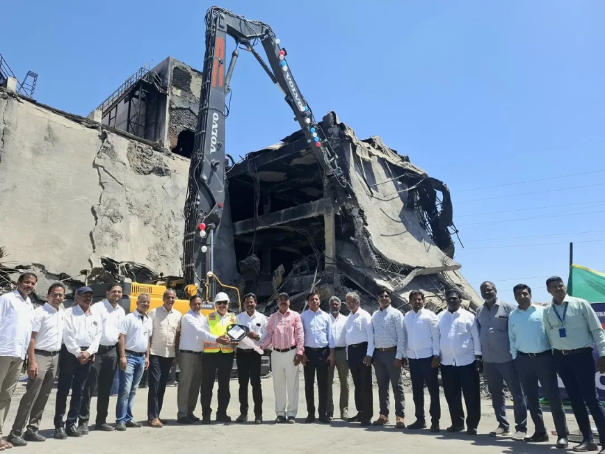 Volvo CE hands over EC380DL high-reach excavator to USS in Hyderabad